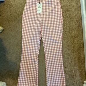 Zara Pink‎ Checkered Trousers